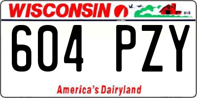 WI license plate 604PZY
