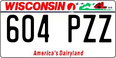 WI license plate 604PZZ