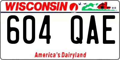 WI license plate 604QAE