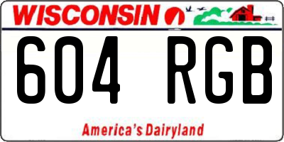 WI license plate 604RGB