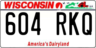 WI license plate 604RKQ