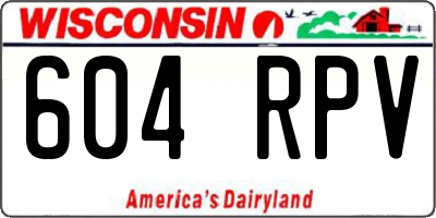 WI license plate 604RPV