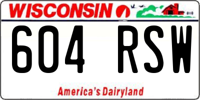 WI license plate 604RSW