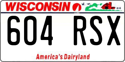 WI license plate 604RSX