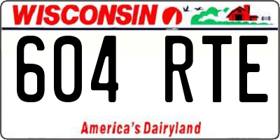 WI license plate 604RTE