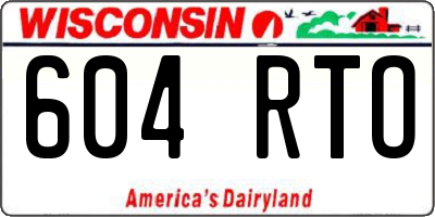 WI license plate 604RTO
