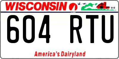 WI license plate 604RTU