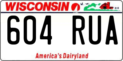 WI license plate 604RUA