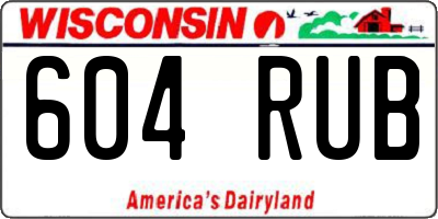 WI license plate 604RUB
