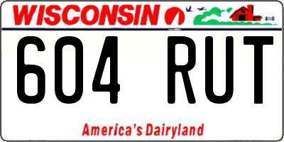 WI license plate 604RUT