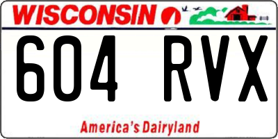 WI license plate 604RVX