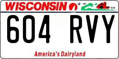 WI license plate 604RVY