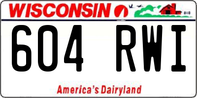 WI license plate 604RWI