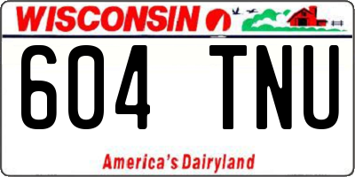 WI license plate 604TNU