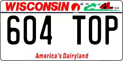 WI license plate 604TOP