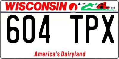 WI license plate 604TPX