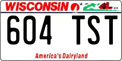 WI license plate 604TST