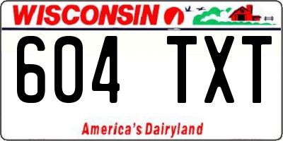 WI license plate 604TXT