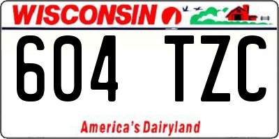WI license plate 604TZC