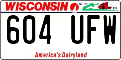 WI license plate 604UFW