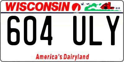 WI license plate 604ULY