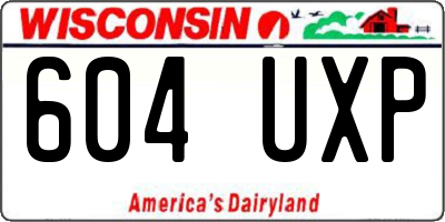 WI license plate 604UXP