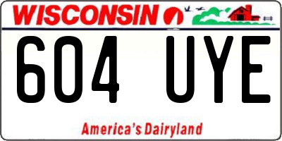 WI license plate 604UYE