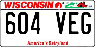 WI license plate 604VEG