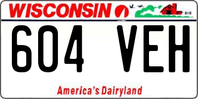 WI license plate 604VEH