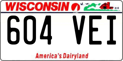 WI license plate 604VEI