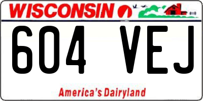 WI license plate 604VEJ