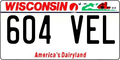 WI license plate 604VEL
