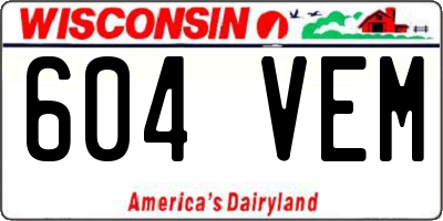 WI license plate 604VEM
