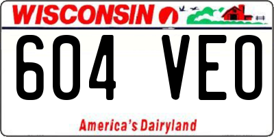 WI license plate 604VEO