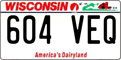 WI license plate 604VEQ