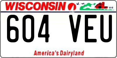 WI license plate 604VEU
