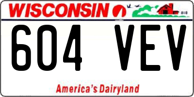 WI license plate 604VEV