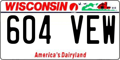 WI license plate 604VEW