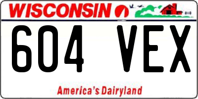 WI license plate 604VEX