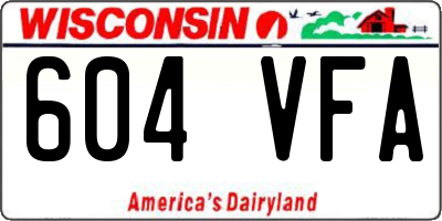 WI license plate 604VFA