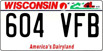 WI license plate 604VFB