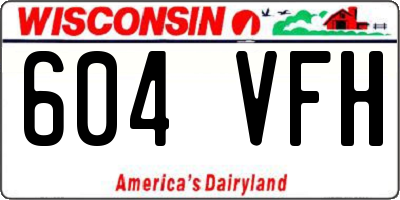 WI license plate 604VFH
