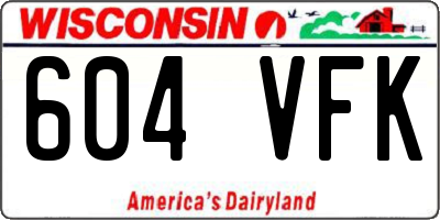WI license plate 604VFK