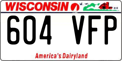 WI license plate 604VFP