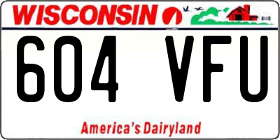 WI license plate 604VFU