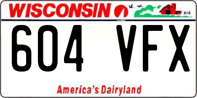 WI license plate 604VFX