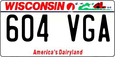 WI license plate 604VGA