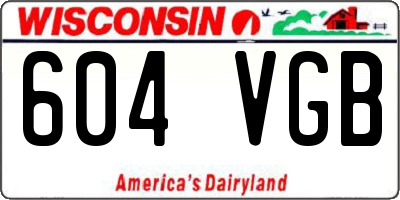 WI license plate 604VGB