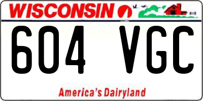 WI license plate 604VGC