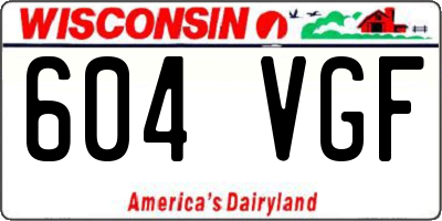 WI license plate 604VGF